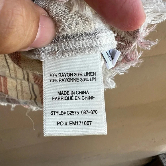 Rag & Bone  Linen Summer Lightweight Striped Sleeveless Crop Tops - Size Medium - Picture 2 of 4